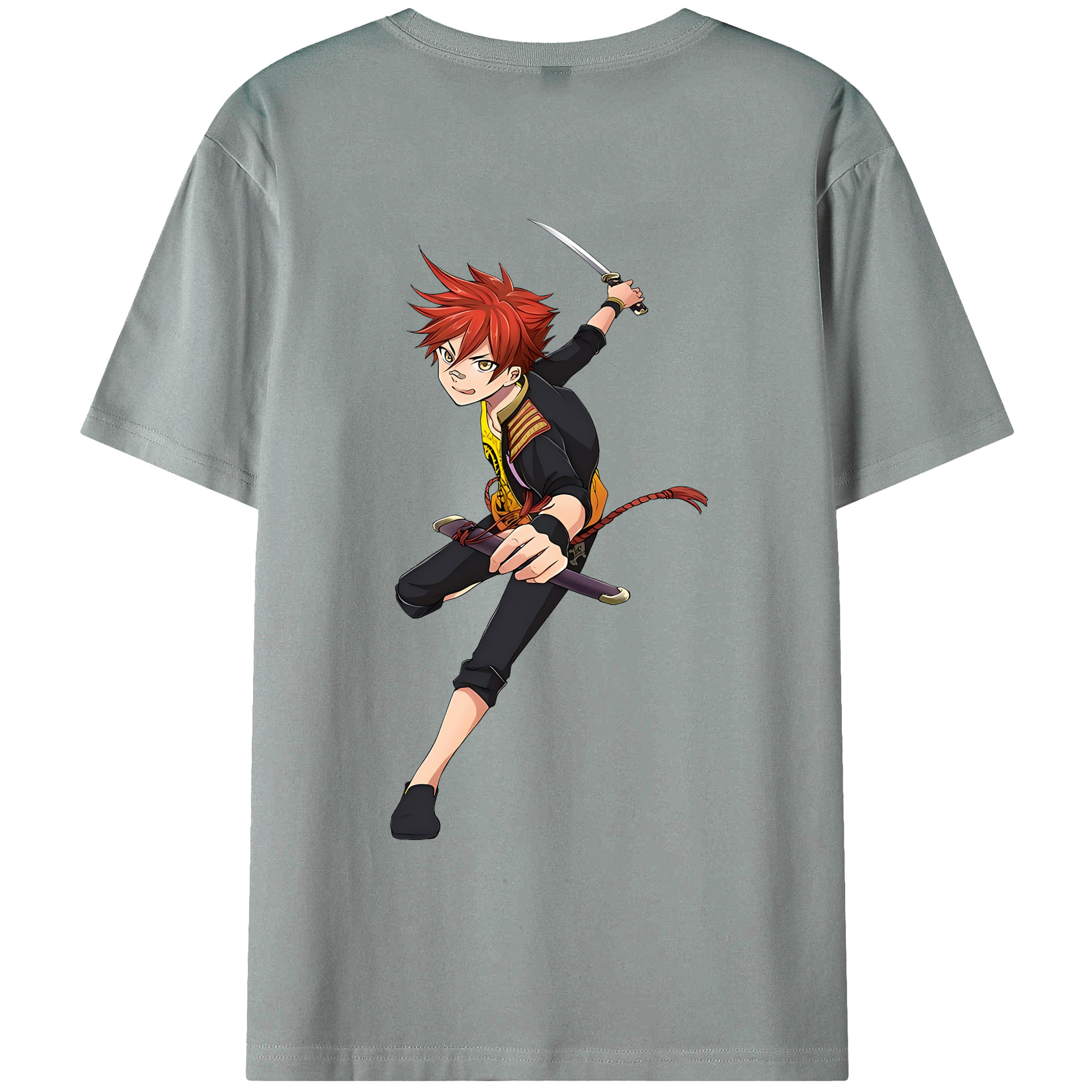 （画像用） 刀剣乱舞 Touken Ranbu 綿100％ メンズ半袖Tシャツ（バックプリント） 通気性